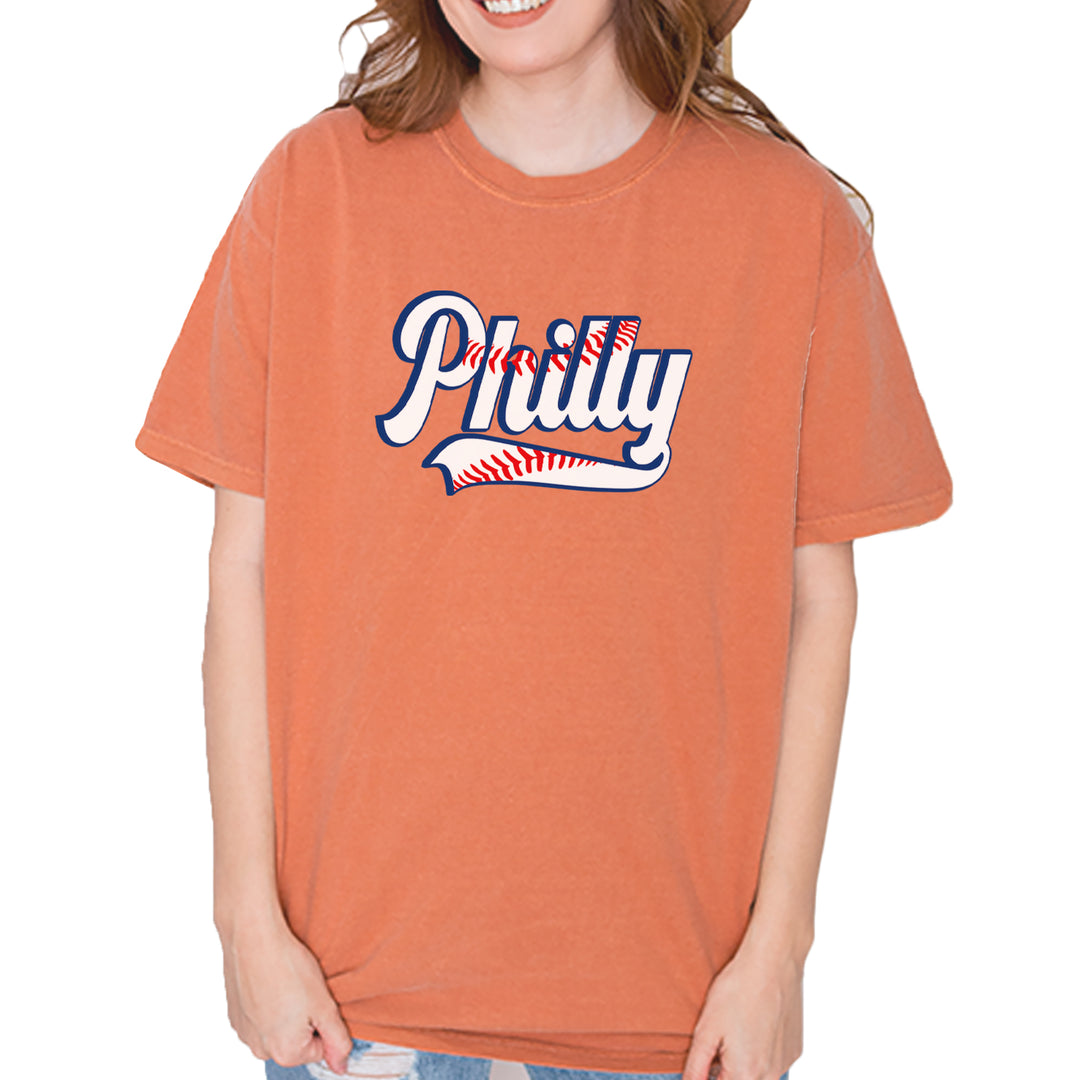 Philly Baseball Stitching Vintage Soft Unisex T-shirt Yam