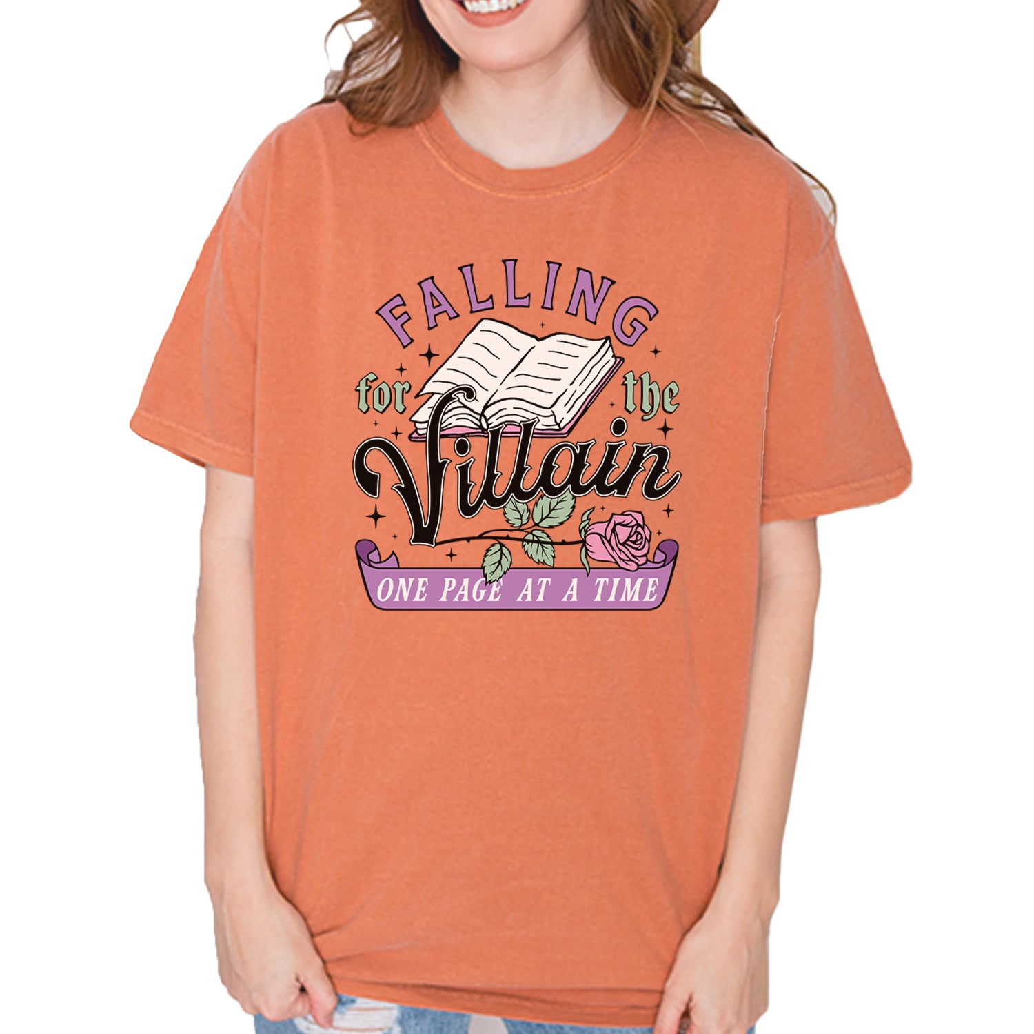 Falling For The Villain One Page At A Time Vintage Soft Unisex T-shirt Yam