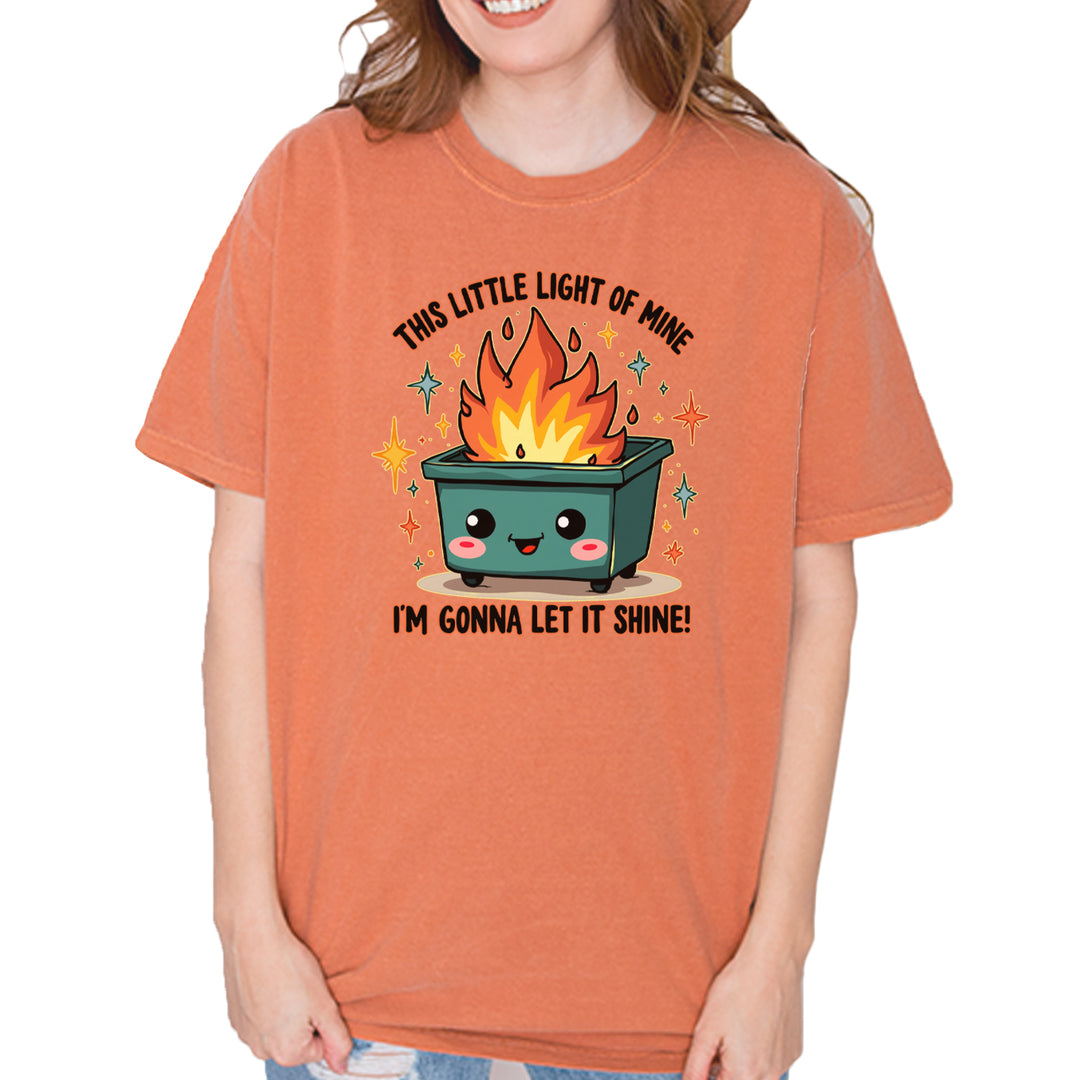 This Little Light of Mine Dumpster Fire Smile Face Vintage Soft Unisex T-shirt Yam