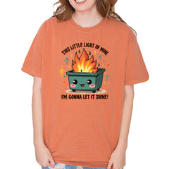 This Little Light of Mine Dumpster Fire Smile Face Vintage Soft Unisex T-shirt Yam