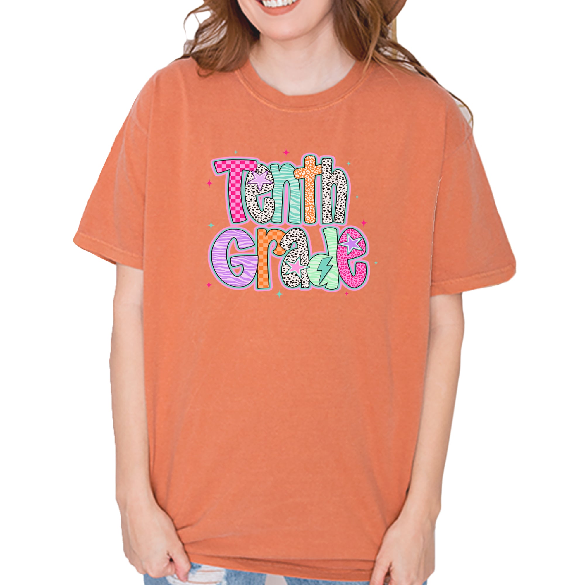 Tenth Grade Trendsetter Colorful Back to School Vintage Soft Unisex T-shirt Yam