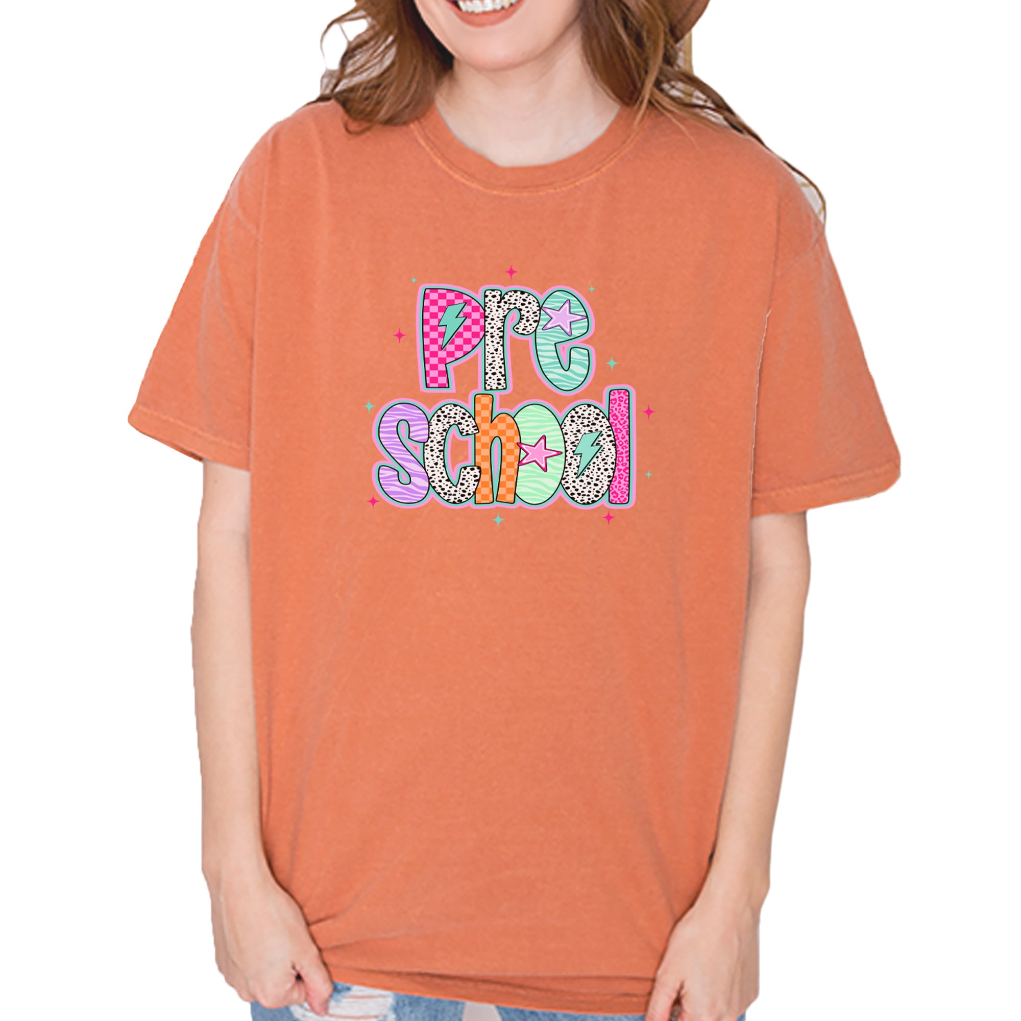 Preschool Power Colorful Back to School Vintage Soft Unisex T-shirt Yam