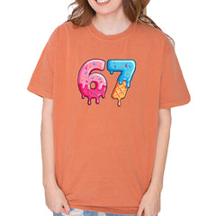 67 Dripping Ice Cream Donut Melt Vintage Soft Unisex T-shirt Yam