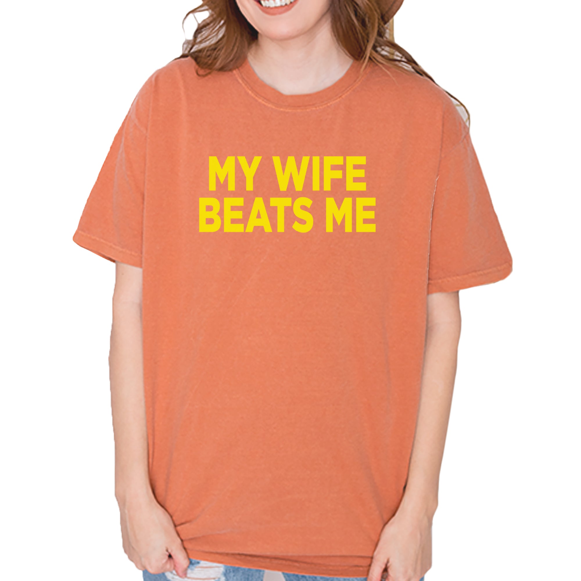 My Wife Beats Me Funny Vintage Soft Unisex T-shirt Yam