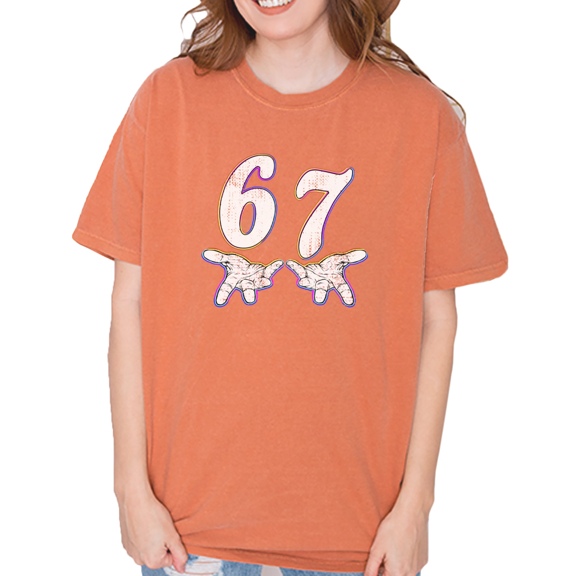 67 Hands Meme Viral Drill Vintage Soft Unisex T-shirt Yam