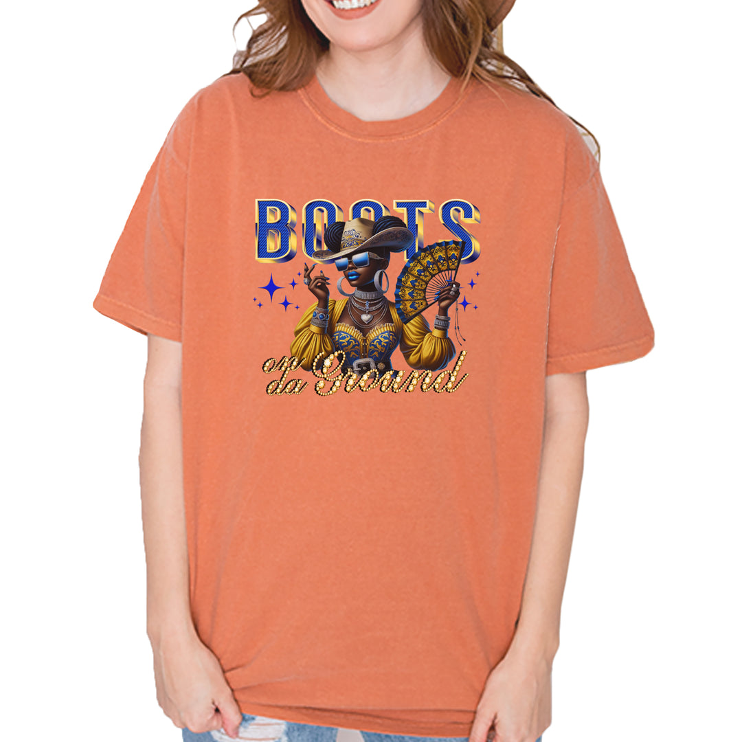 Boots On Da Ground Folding Fan Vintage Soft Unisex T-shirt Yam