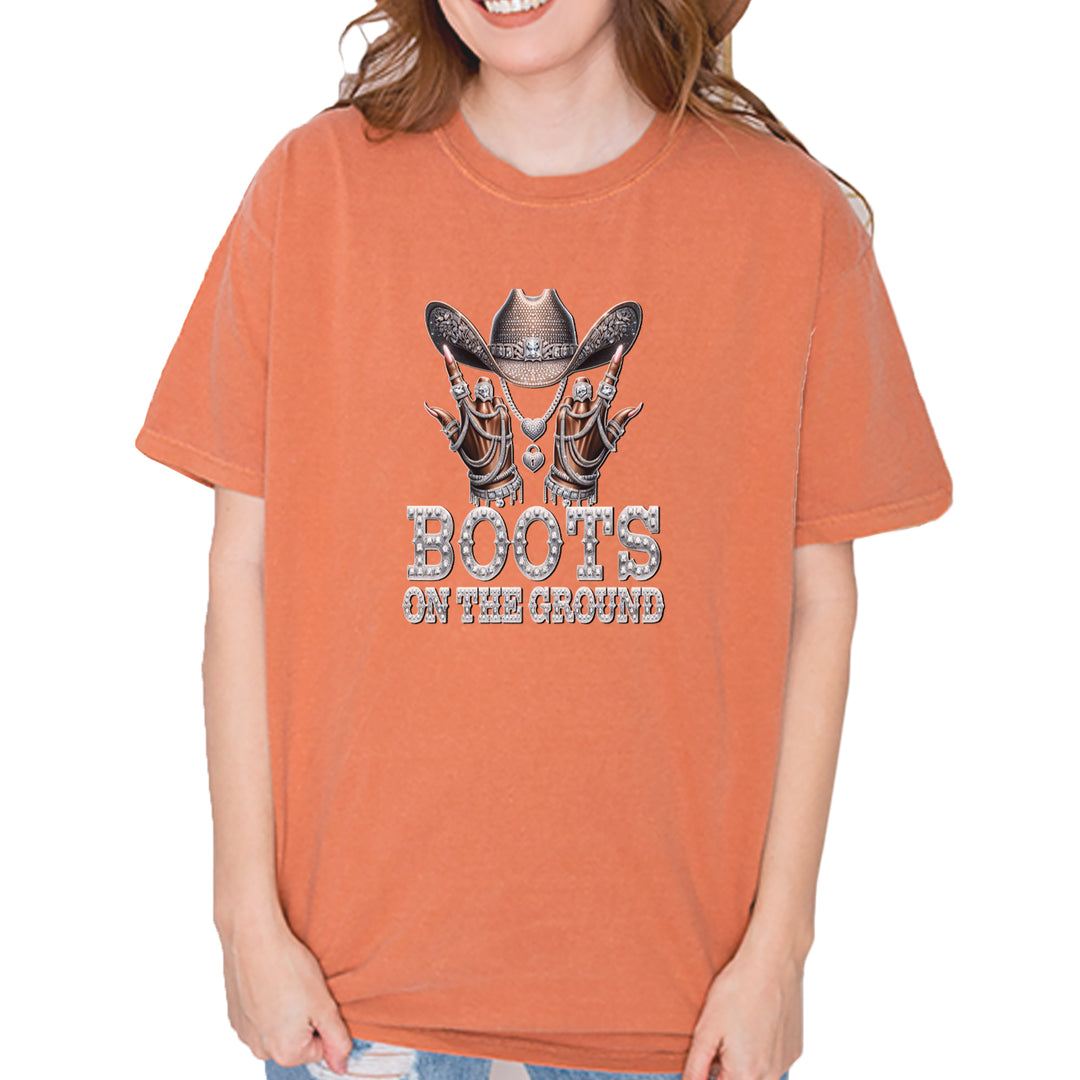 Boots On The Ground Bling Vintage Soft Unisex T-shirt Yam