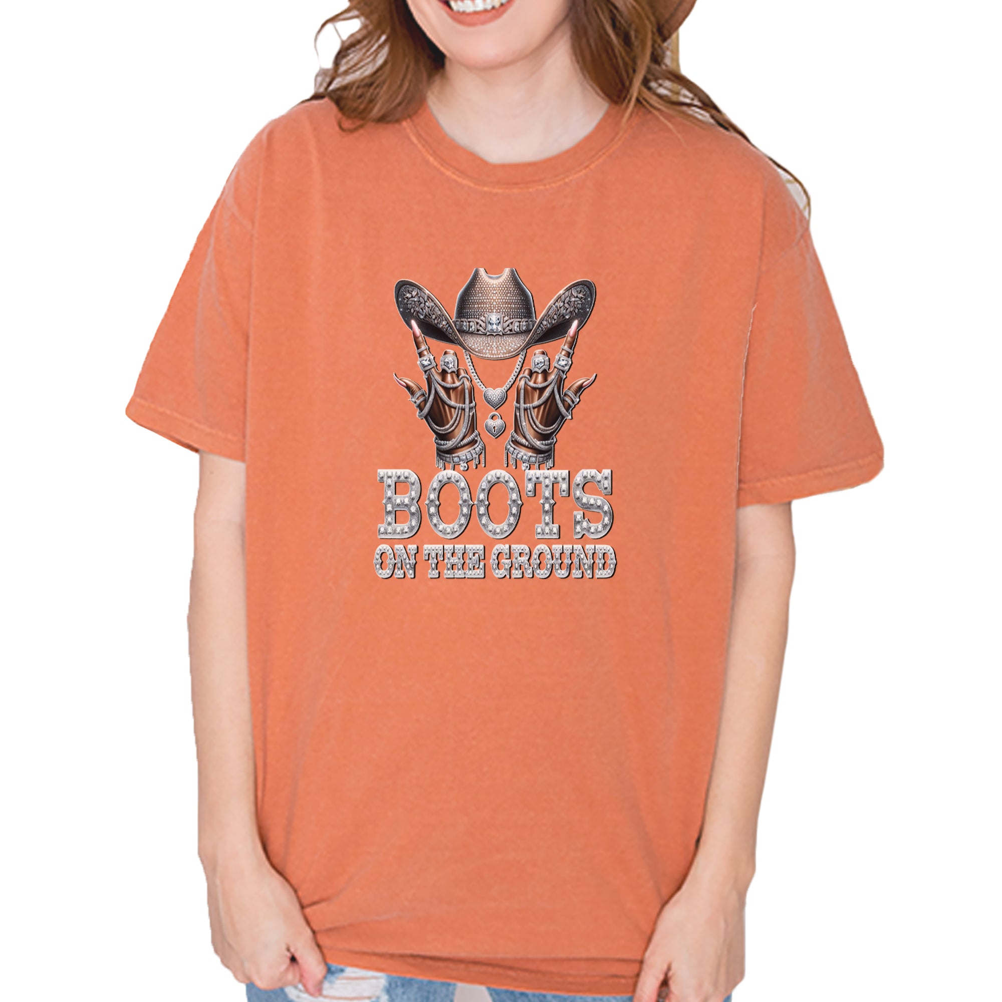 Boots On The Ground Bling Vintage Soft Unisex T-shirt Yam