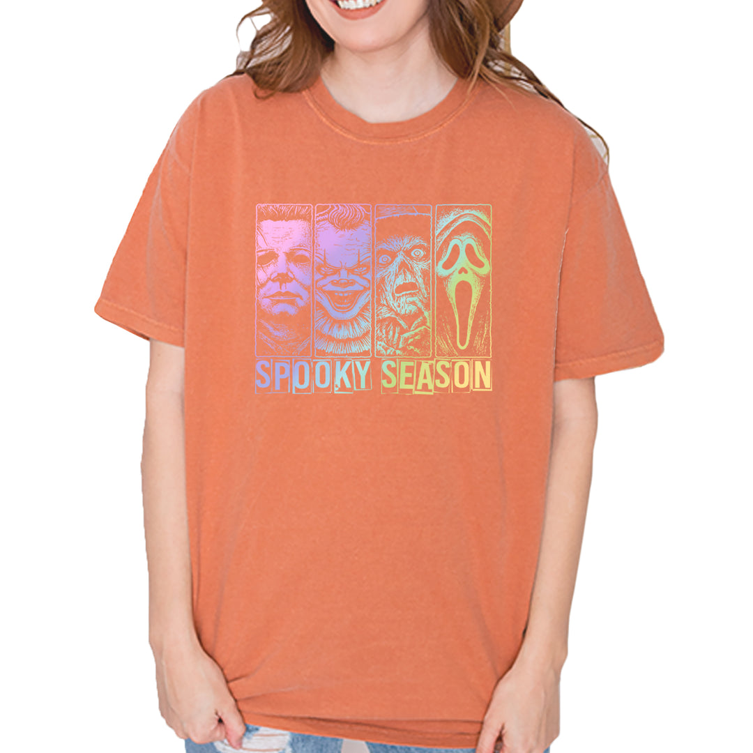 Spooky Season Horror Icons Halloween Vintage Soft Unisex T-shirt Yam