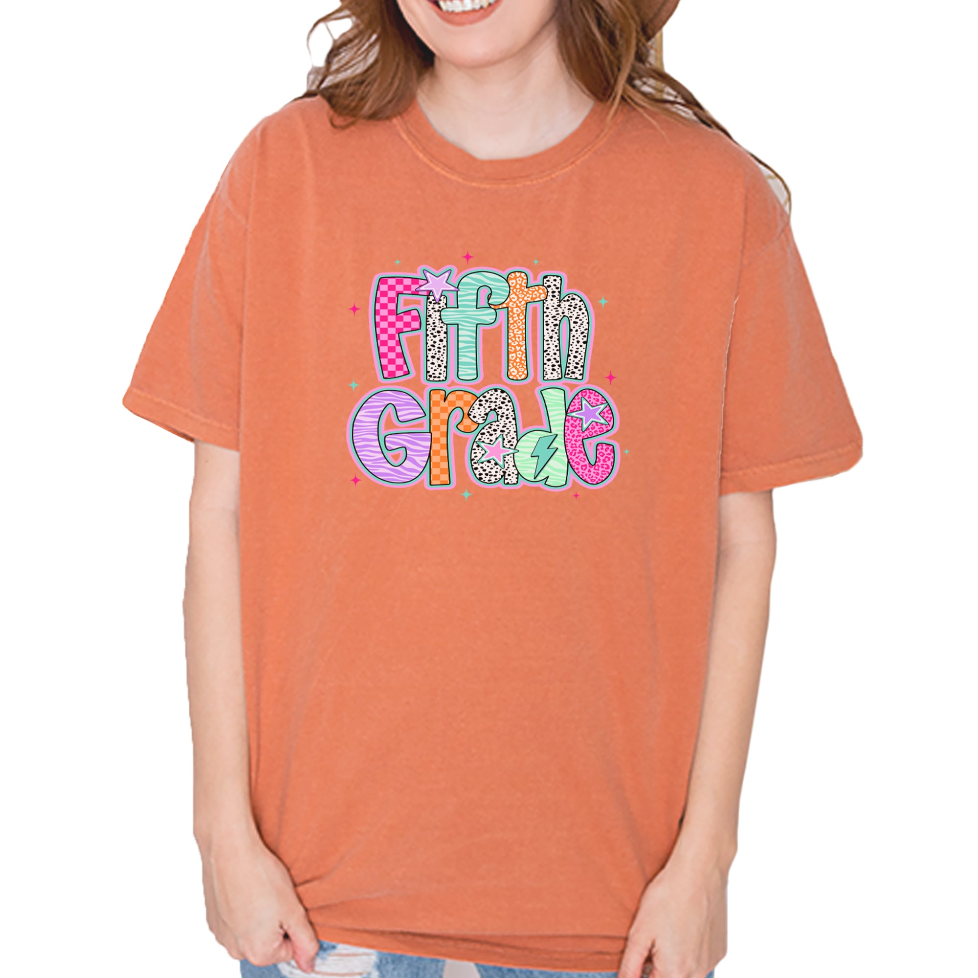 Fifth Grade Fly Colorful Back to School Vintage Soft Unisex T-shirt Yam