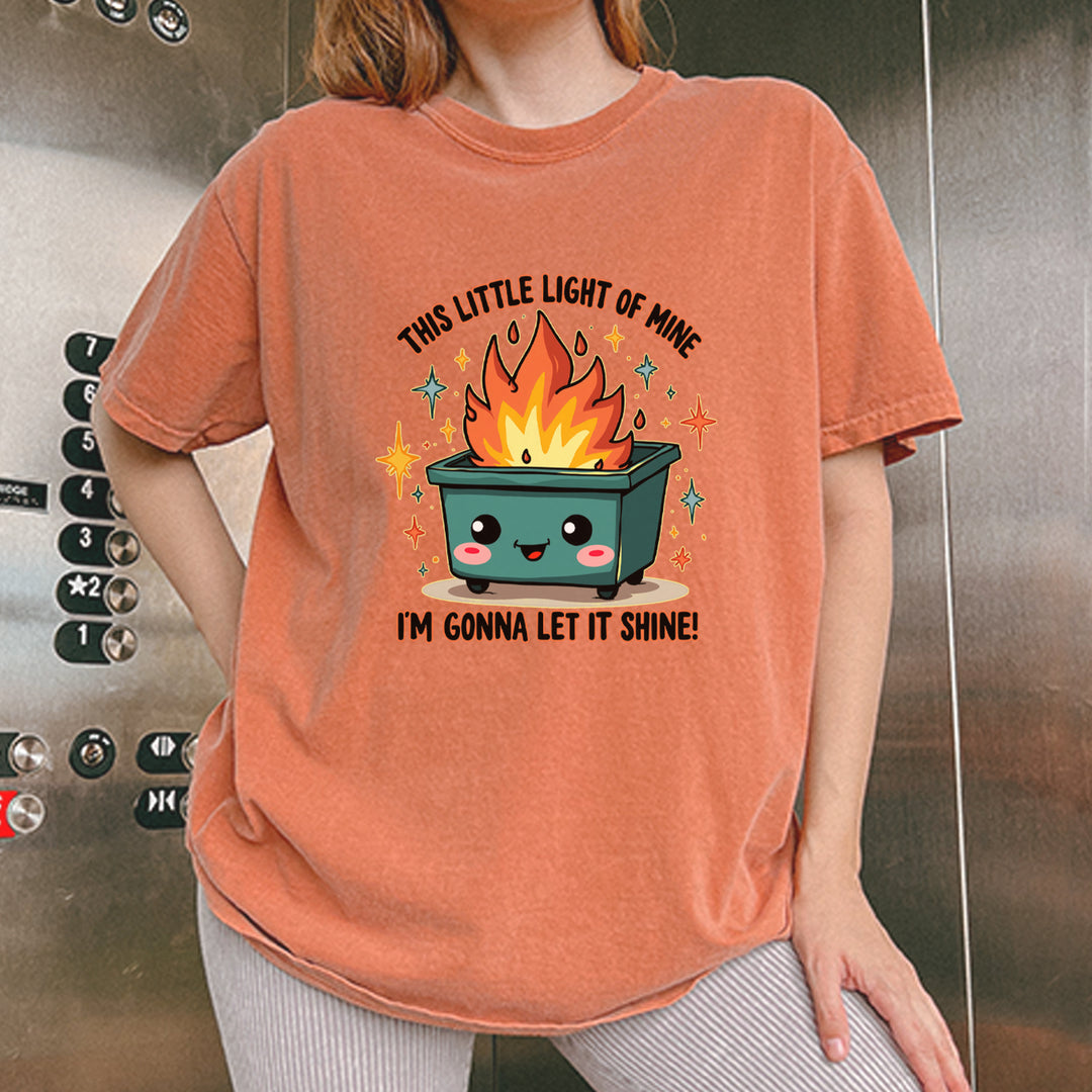This Little Light of Mine Dumpster Fire Smile Face Vintage Soft Unisex T-shirt 