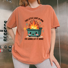 This Little Light of Mine Dumpster Fire Smile Face Vintage Soft Unisex T-shirt 