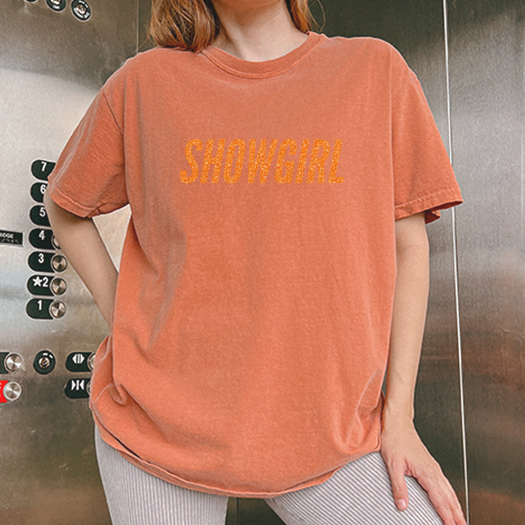 Showgirl Orange Glitter Vintage Soft Unisex T-shirt 