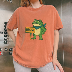 Sign Resist Meme Frog Protest Vintage Soft Unisex T-shirt 