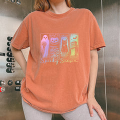 Spooky Season Cute Pastel Halloween Design Vintage Soft Unisex T-shirt 