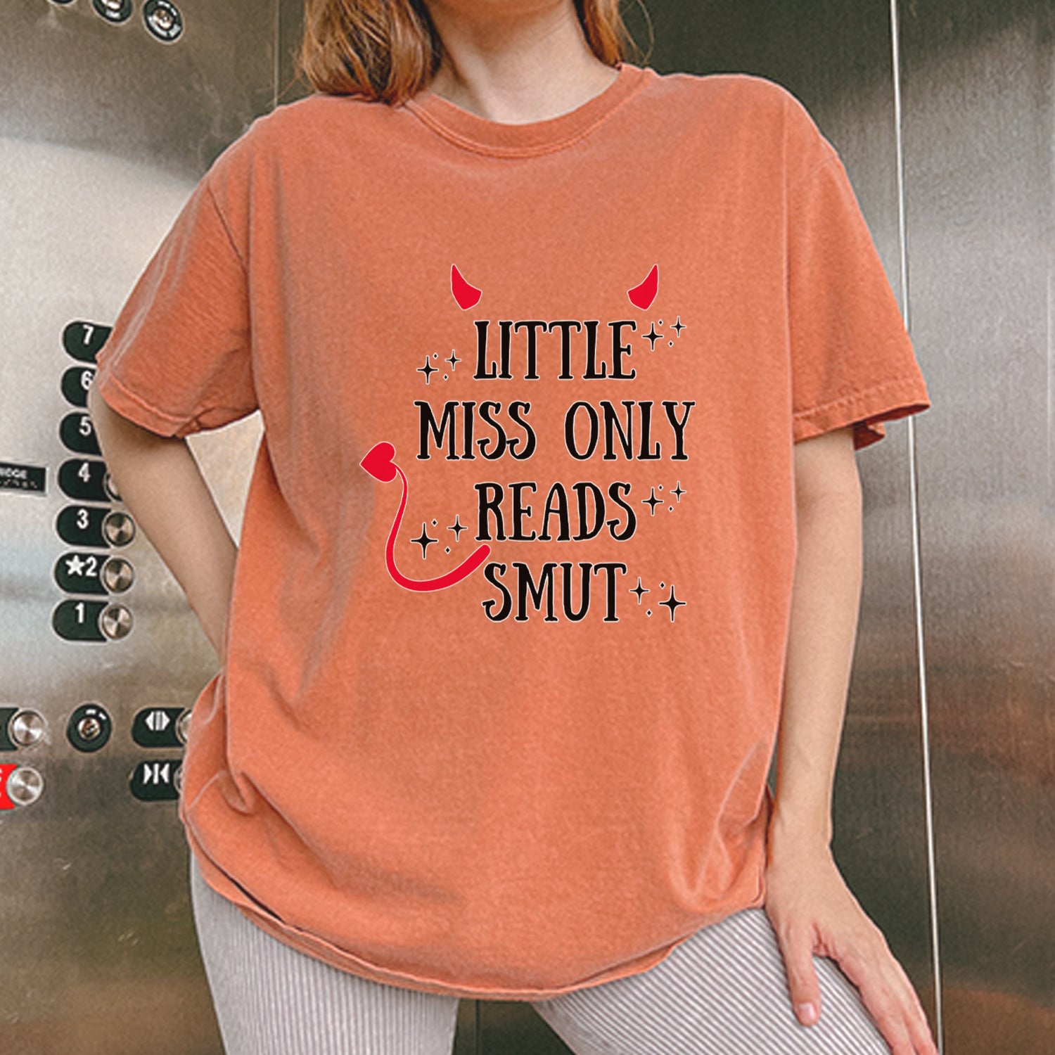 Little Miss Only Reads Smut Devilish Vintage Soft Unisex T-shirt 