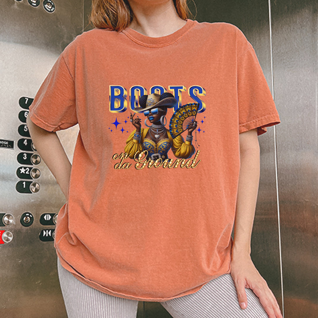 Boots On Da Ground Folding Fan Vintage Soft Unisex T-shirt 