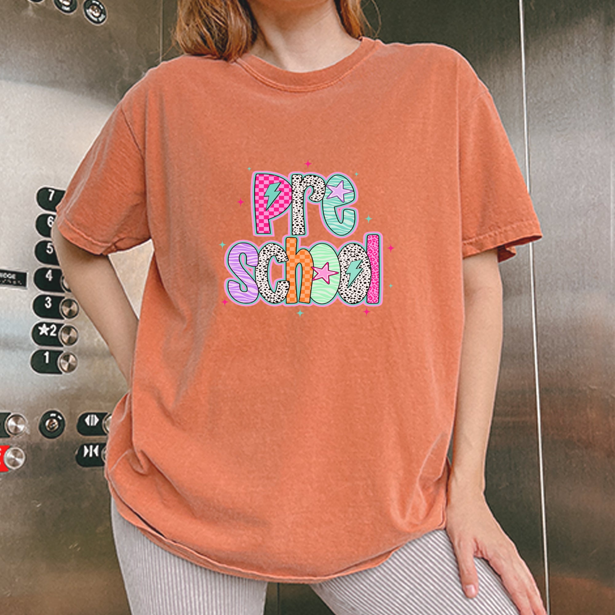 Preschool Power Colorful Back to School Vintage Soft Unisex T-shirt 