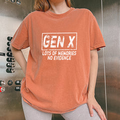Gen X Lots of Memories No Evidence Nostalgia Vintage Soft Unisex T-shirt 