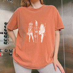 Vintage Spooky Squad Pinup Halloween Design Vintage Soft Unisex T-shirt 