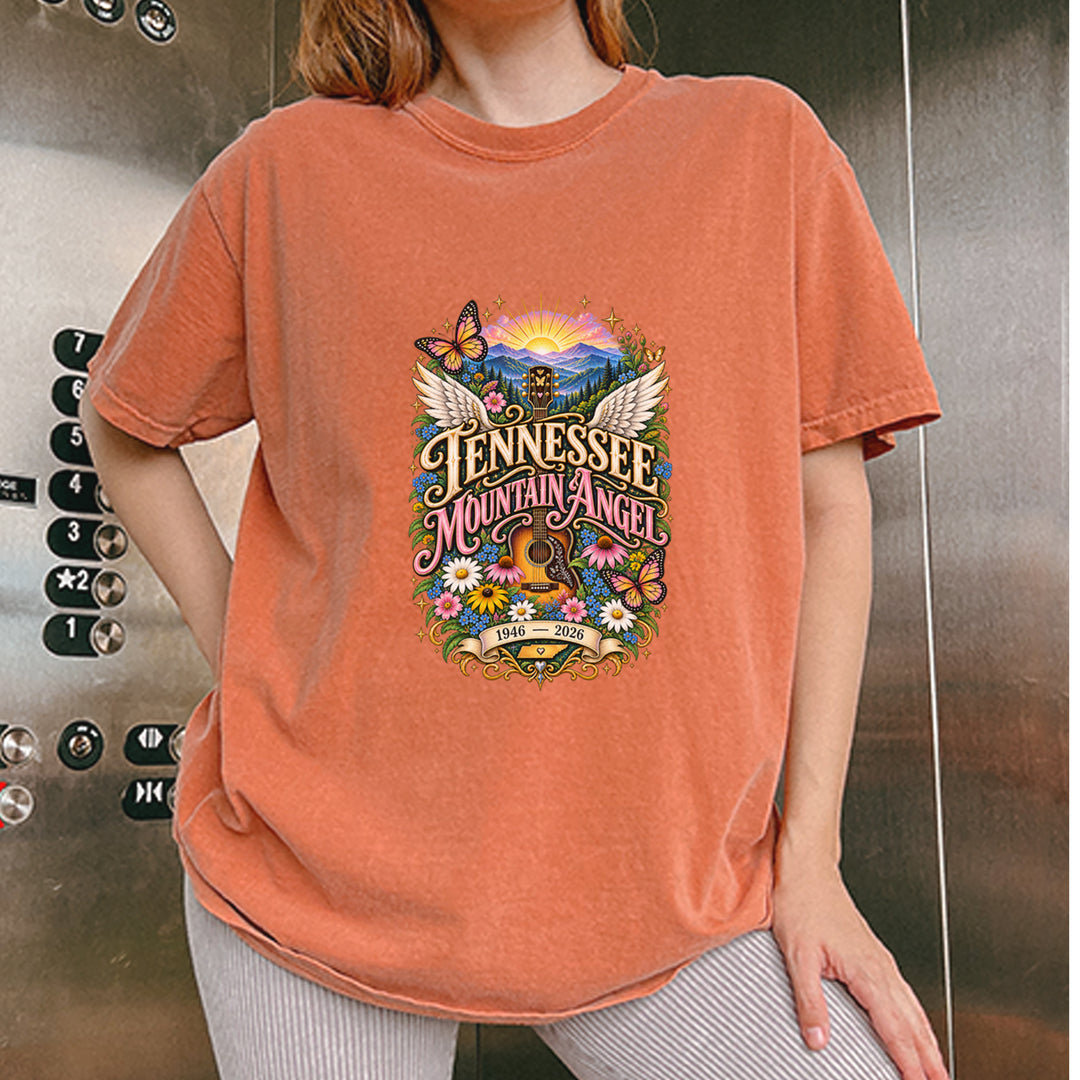 Tennessee Mountain Angel Wings Dolly Vintage Soft Unisex T-shirt 
