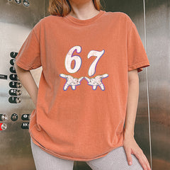 67 Hands Meme Viral Drill Vintage Soft Unisex T-shirt 