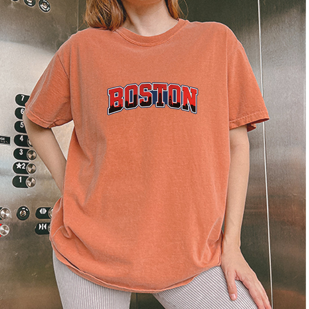 Boston City Pride Skyline Vintage Soft Unisex T-shirt 