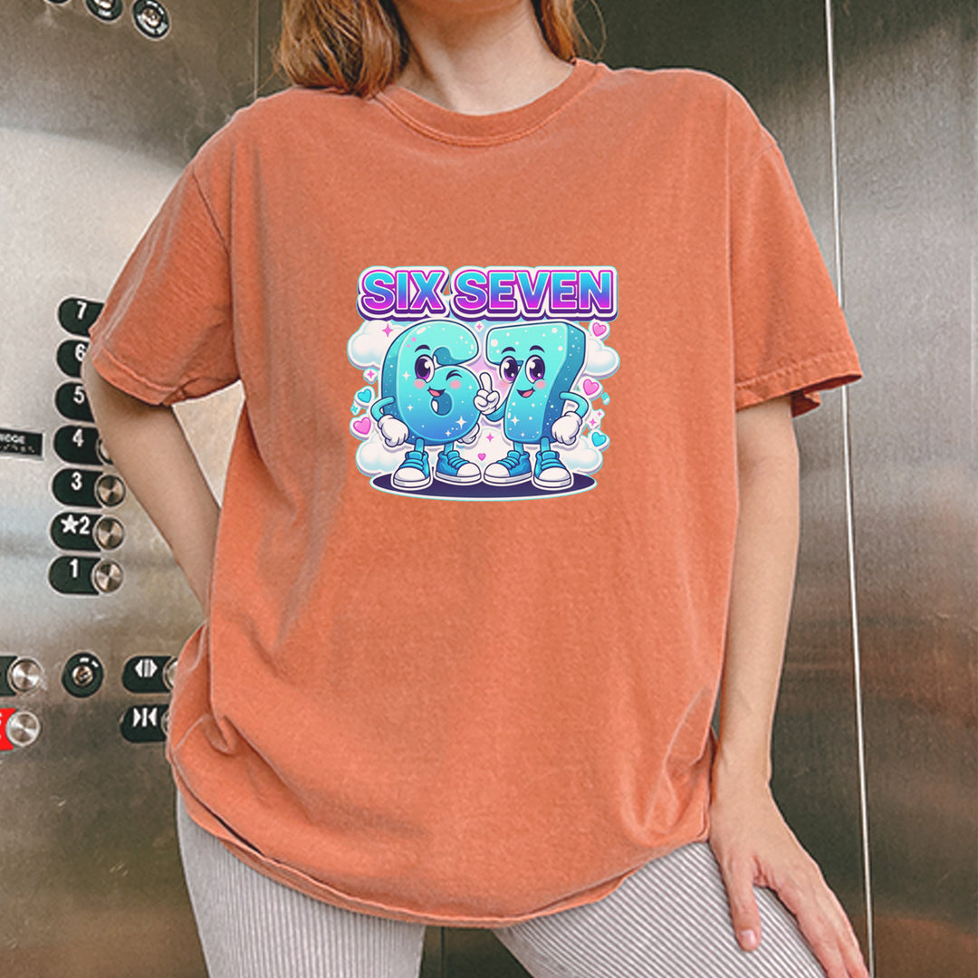 67 Six Seven Meme Kawaii Cloud Vintage Soft Unisex T-shirt 