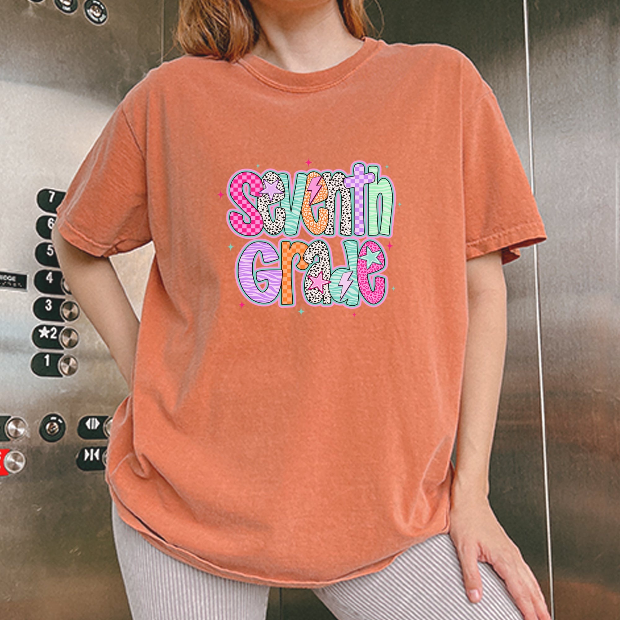Seventh Grade Swagger Colorful Back to School Vintage Soft Unisex T-shirt 