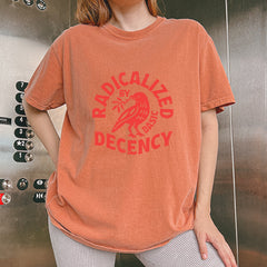 Radicalized by Basic Decency Dove Protest Statement Vintage Soft Unisex T-shirt 