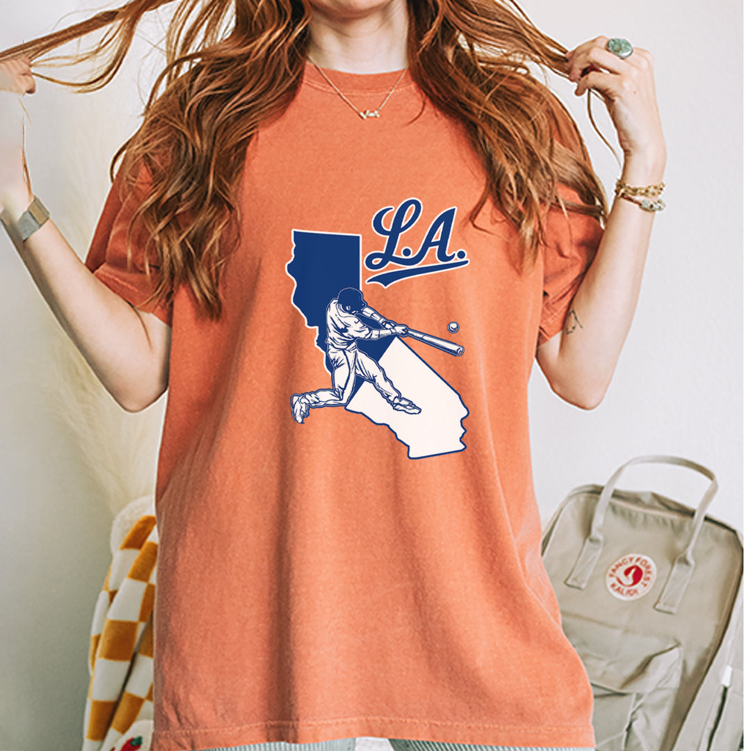 Los Angeles Baseball Batter Up Vintage Soft Unisex T-shirt 