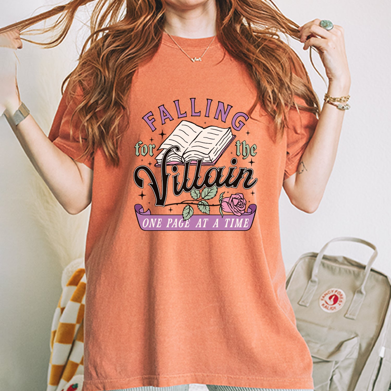 Falling For The Villain One Page At A Time Vintage Soft Unisex T-shirt 