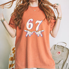 67 Hands Meme Viral Drill Vintage Soft Unisex T-shirt 