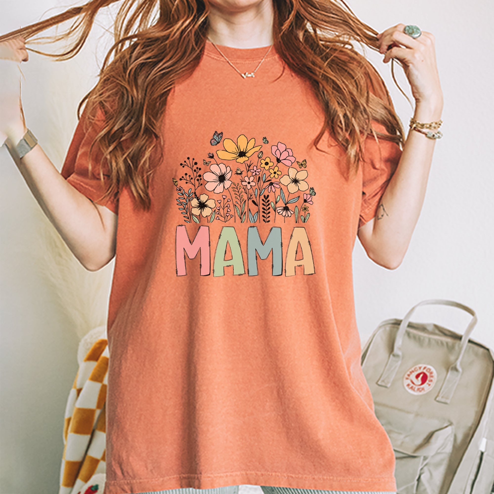 Mama Wildflower Retro Flower Vintage Soft Unisex T-shirt 