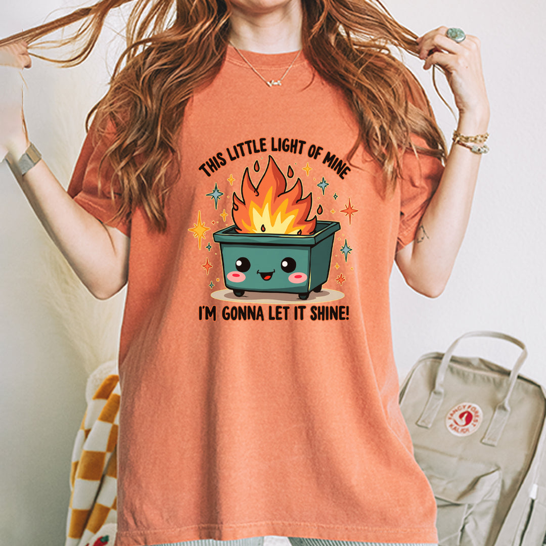 This Little Light of Mine Dumpster Fire Smile Face Vintage Soft Unisex T-shirt 