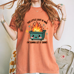 This Little Light of Mine Dumpster Fire Smile Face Vintage Soft Unisex T-shirt 
