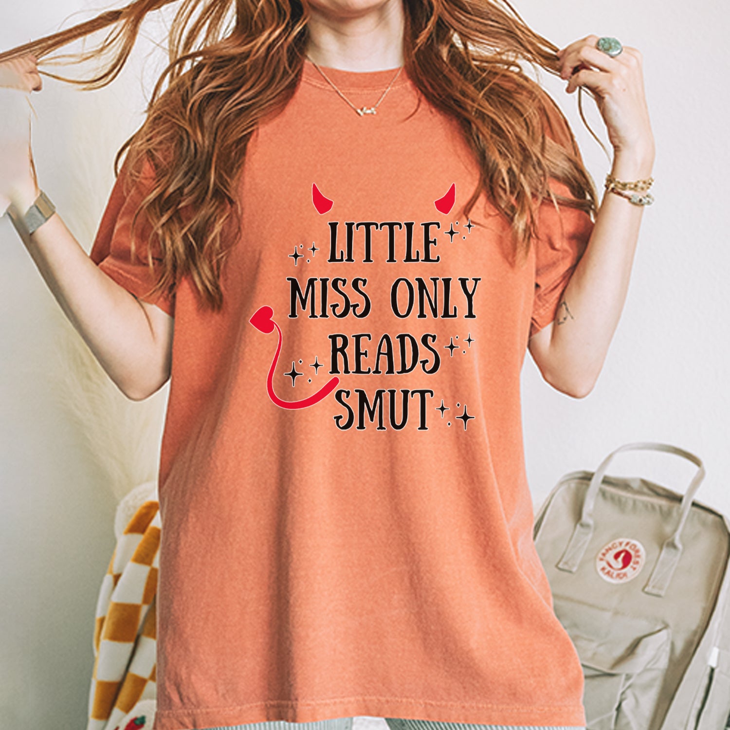 Little Miss Only Reads Smut Devilish Vintage Soft Unisex T-shirt 