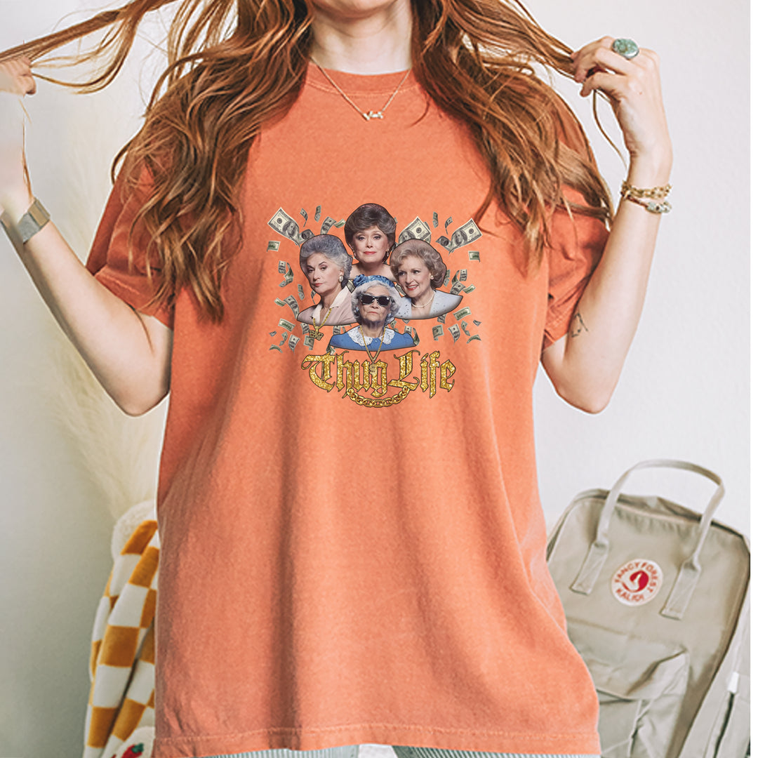 Golden Chain Thug Life Girls Vintage Soft Unisex T-shirt 
