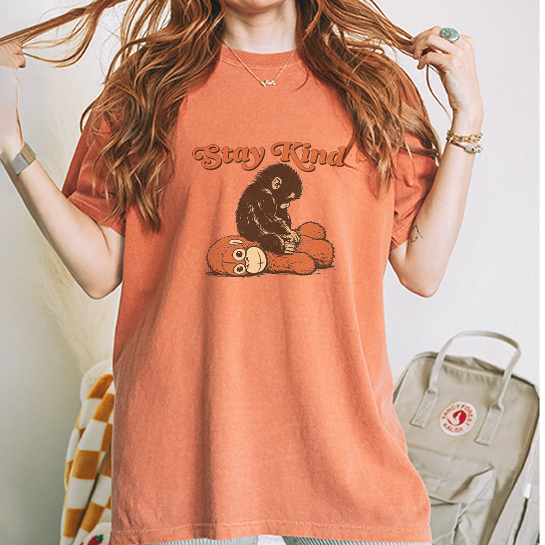 Punch Stay Kind Macaque Vintage Soft Unisex T-shirt 