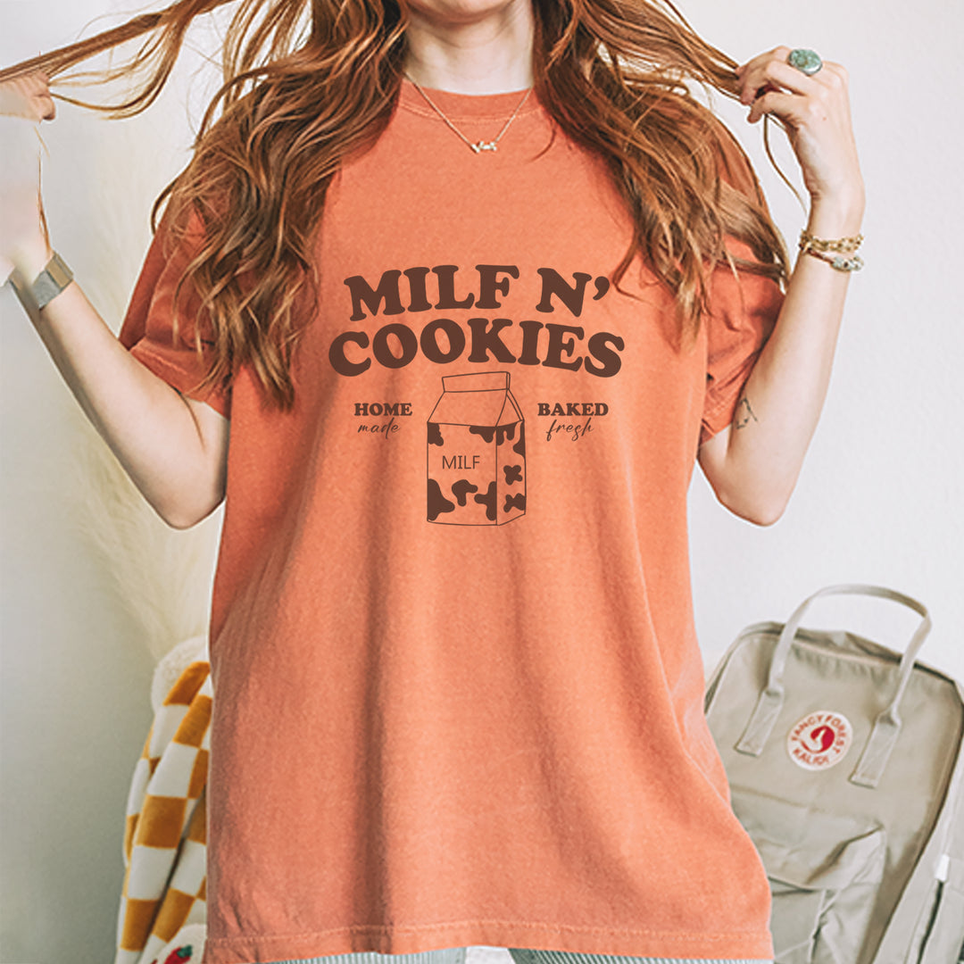 Milf And Cookies graphic on Garment-Dyed Heavyweight Unisex T-Shirt alternate view 35
