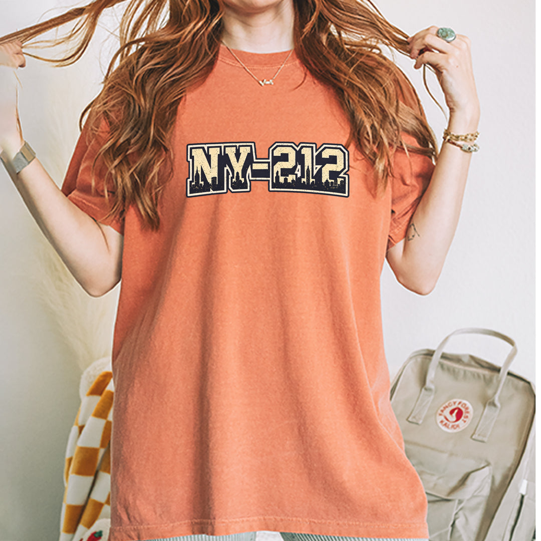 New York City 212 Area Code Skyline  Vintage Soft Unisex T-shirt 