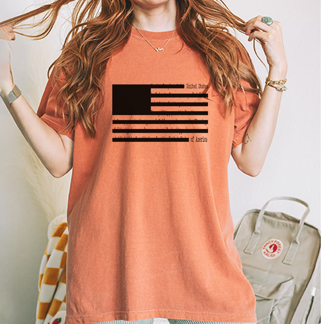 Redacted American Flag Vintage Soft Unisex T-shirt 