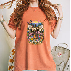 Tennessee Mountain Angel Wings Dolly Vintage Soft Unisex T-shirt 