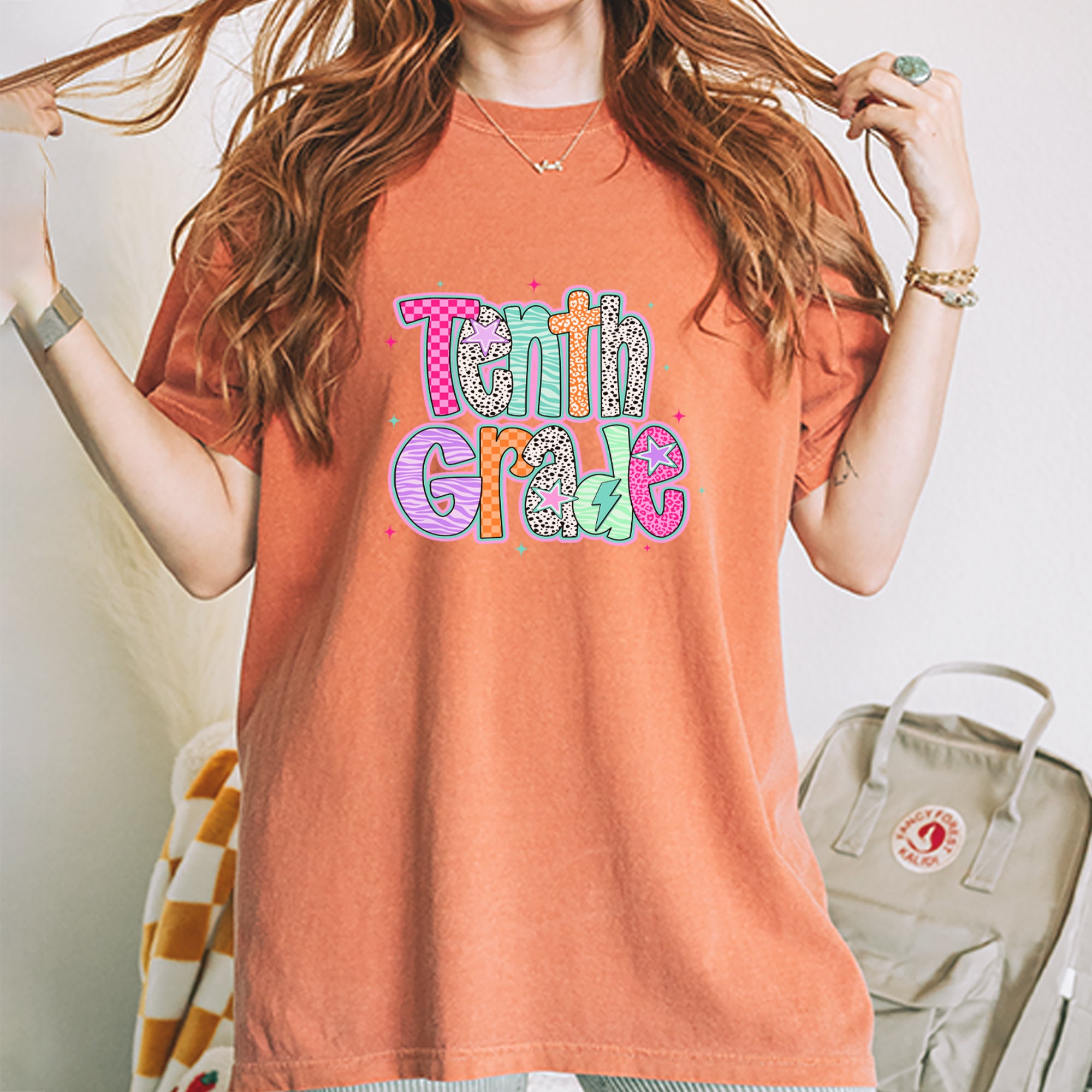 Tenth Grade Trendsetter Colorful Back to School Vintage Soft Unisex T-shirt 