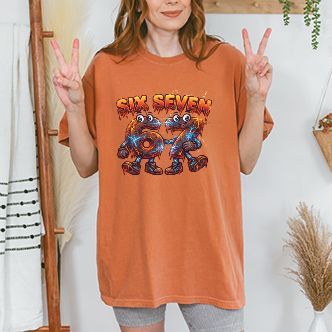 67 Lava Lightning Six Seven Meme Vintage Soft Unisex T-shirt 