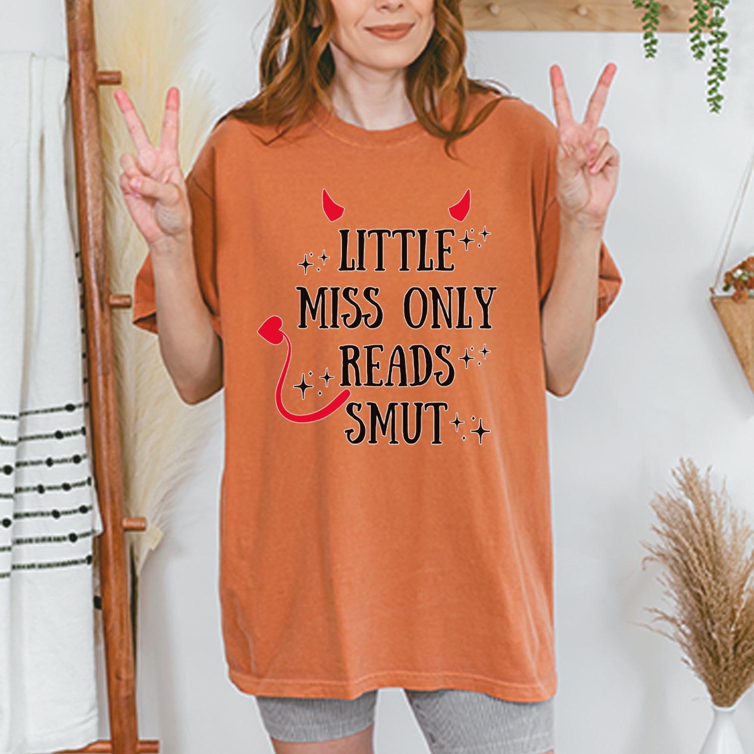 Little Miss Only Reads Smut Devilish Vintage Soft Unisex T-shirt 