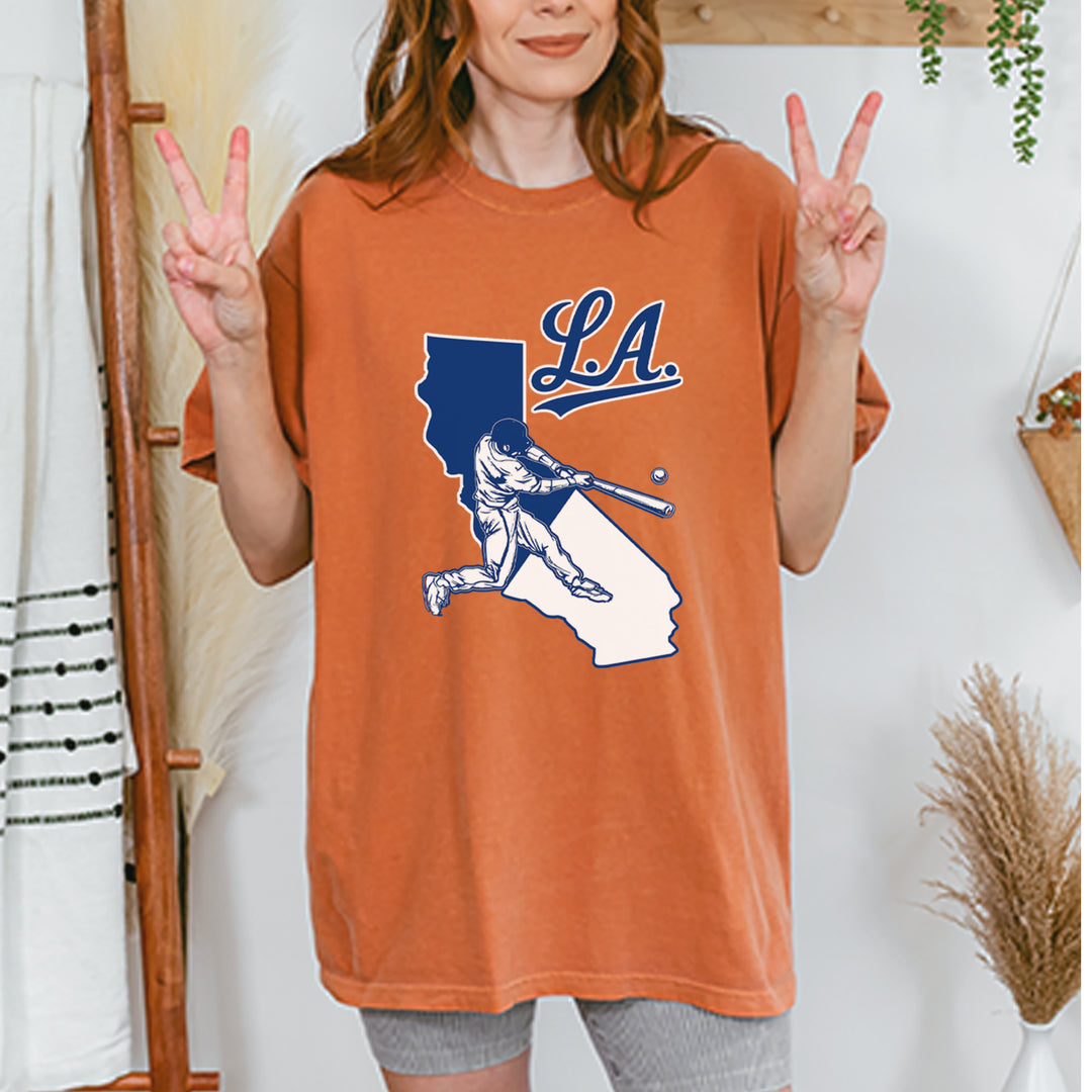 Los Angeles Baseball Batter Up Vintage Soft Unisex T-shirt 