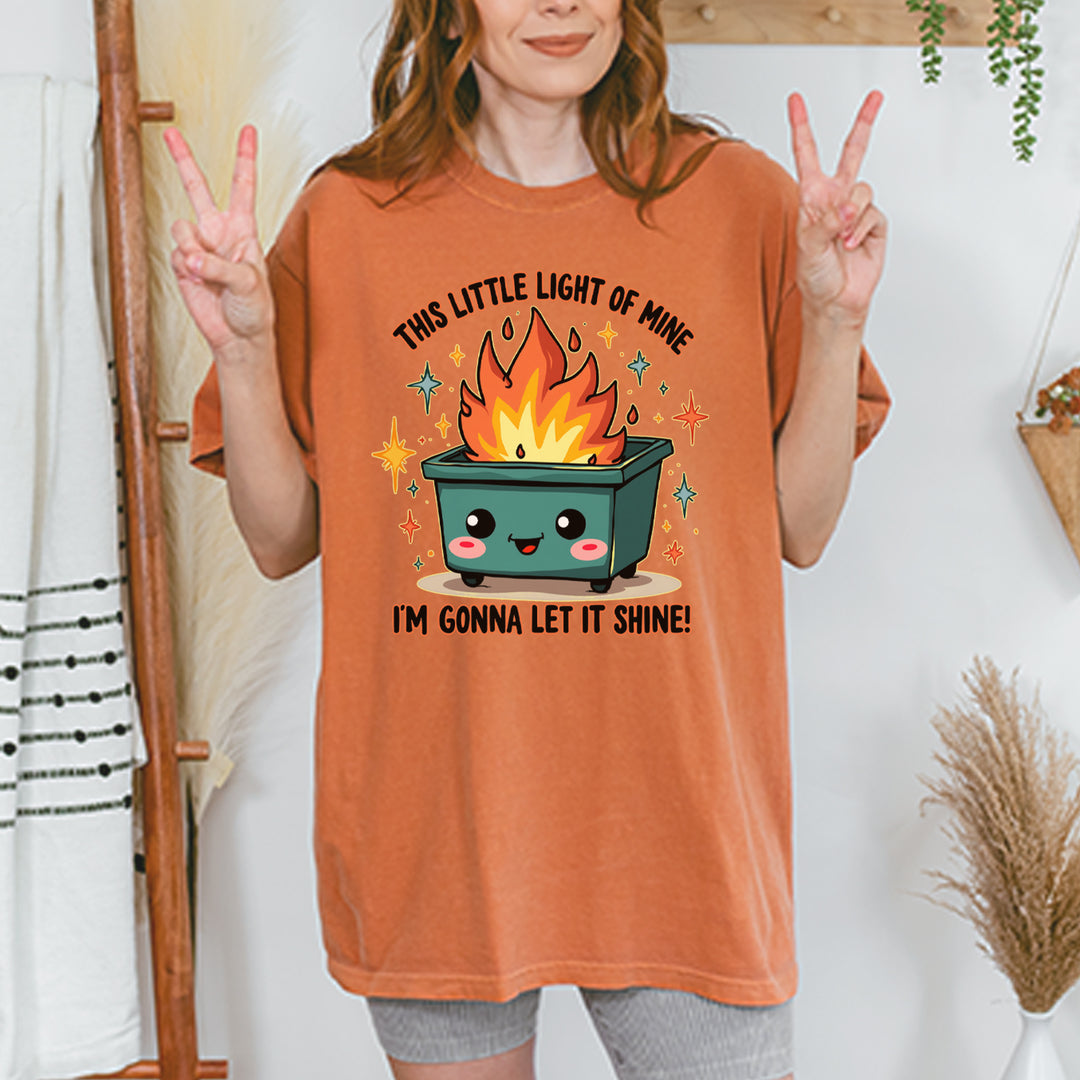 This Little Light of Mine Dumpster Fire Smile Face Vintage Soft Unisex T-shirt 