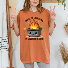 This Little Light of Mine Dumpster Fire Smile Face Vintage Soft Unisex T-shirt 