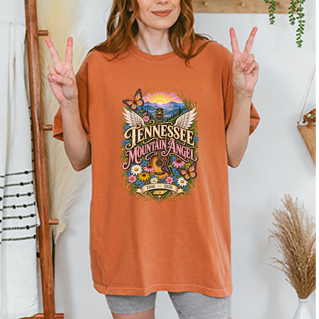 Tennessee Mountain Angel Wings Dolly Vintage Soft Unisex T-shirt 
